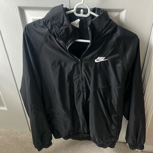 Nike half zip windbreaker with hood!